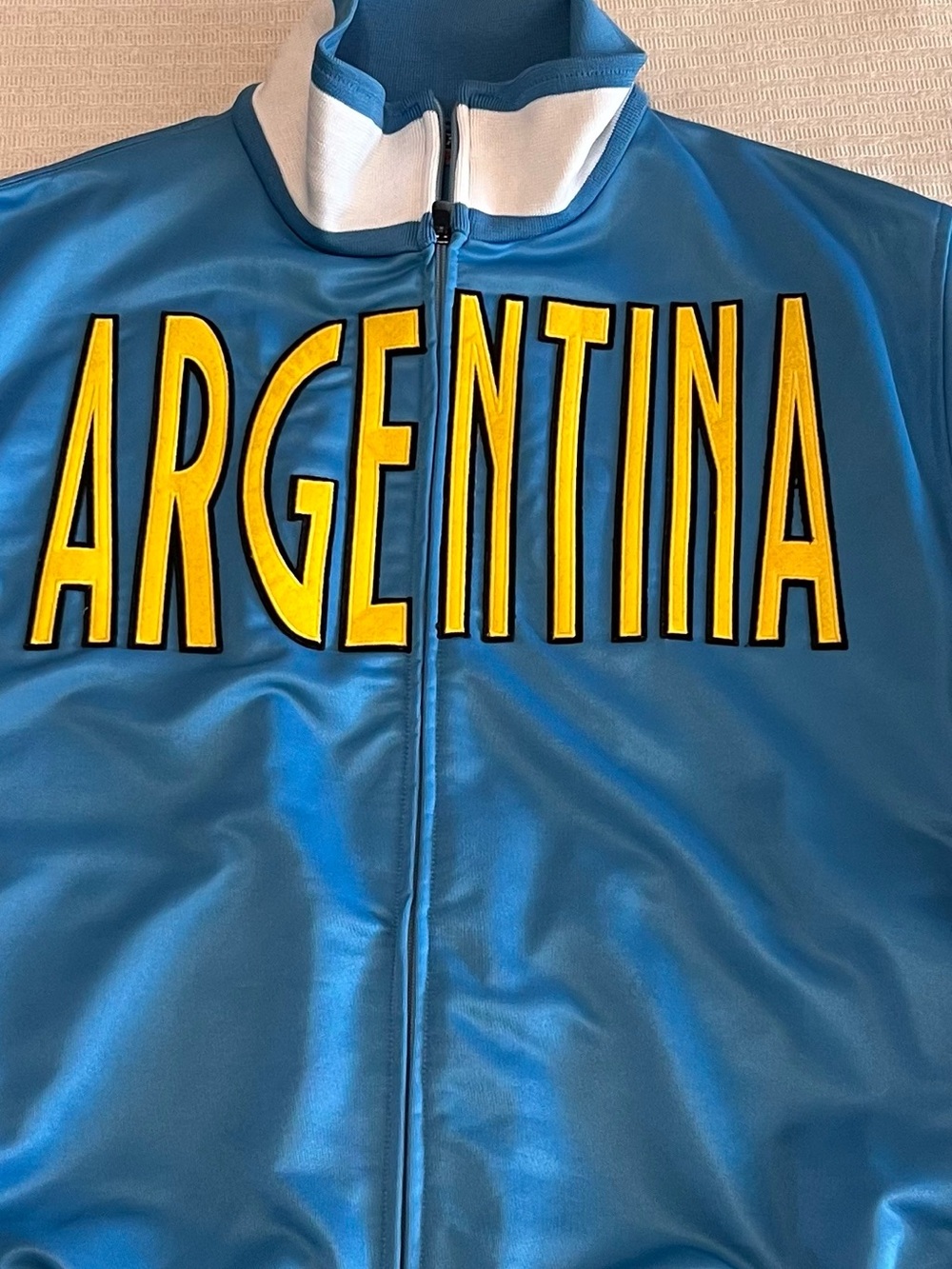 🇦🇷Vintage Kappa Argentina Blue Zip-Up Track Jacket with Yellow Lettering